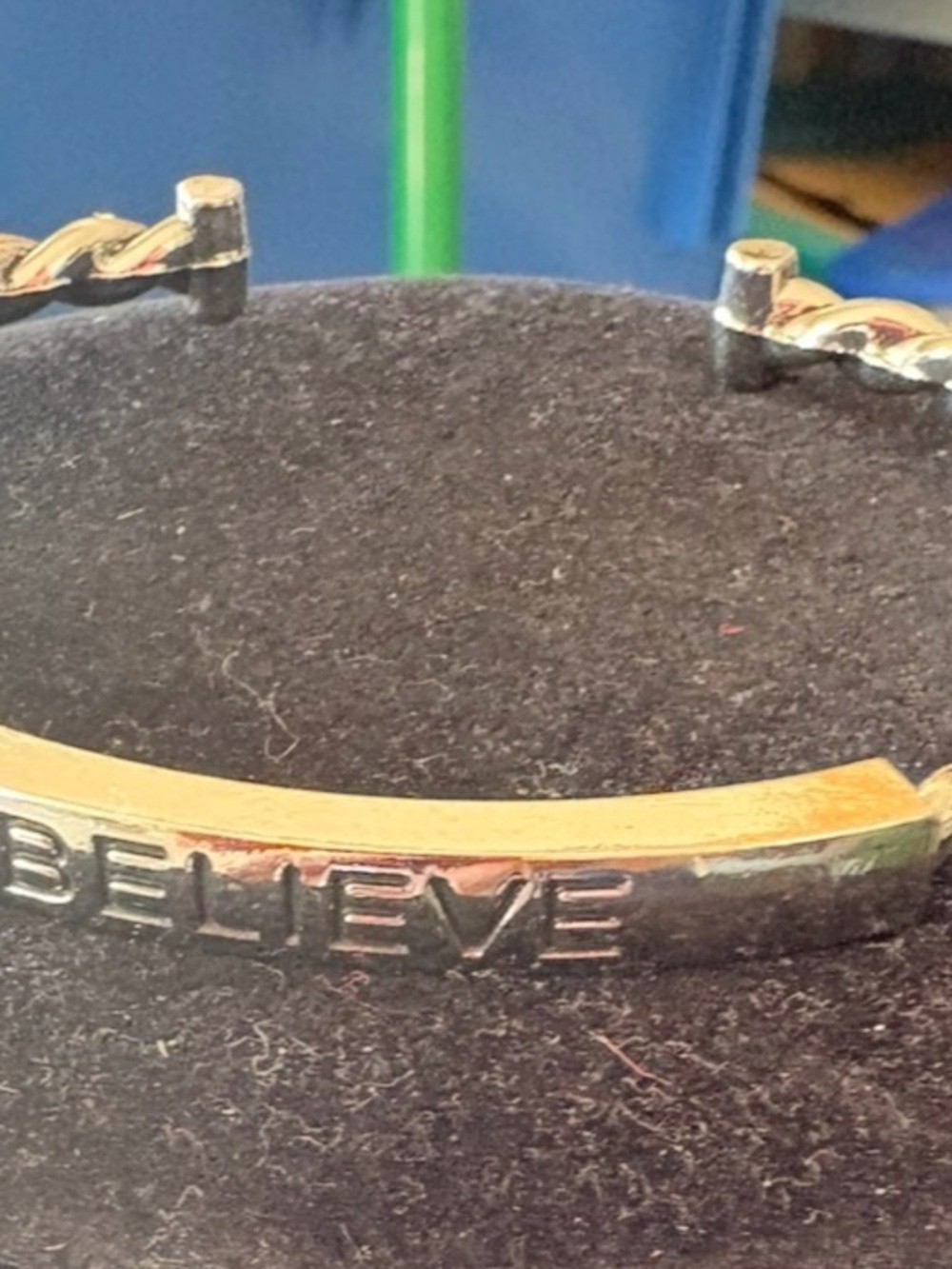 Gold-Tone 'BELIEVE' Inspirational Cuff Bracelet
